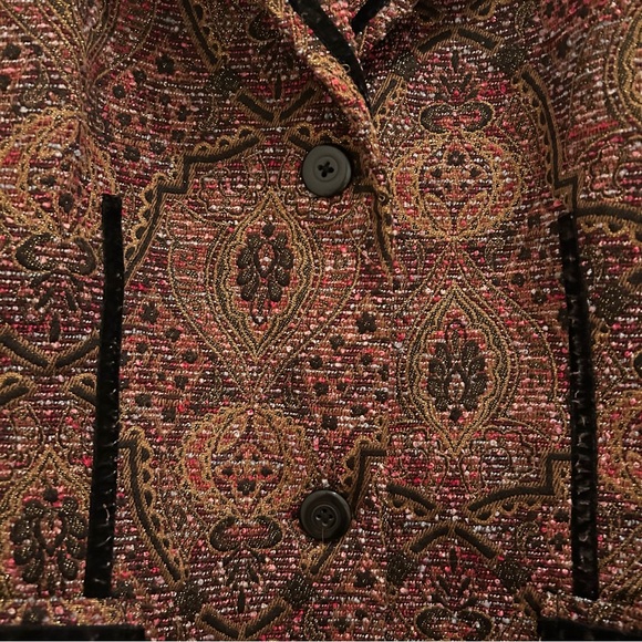 Coldwater Creek Paisley Embroidered Velvet Blazer - Picture 5 of 7